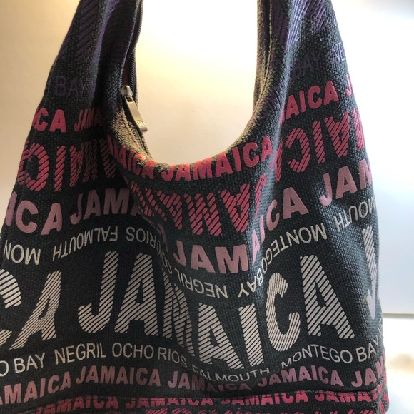 Robin Ruth Cloth Jamaica Shoulder Hobo Tote Black Pink - Picture 3 of 13